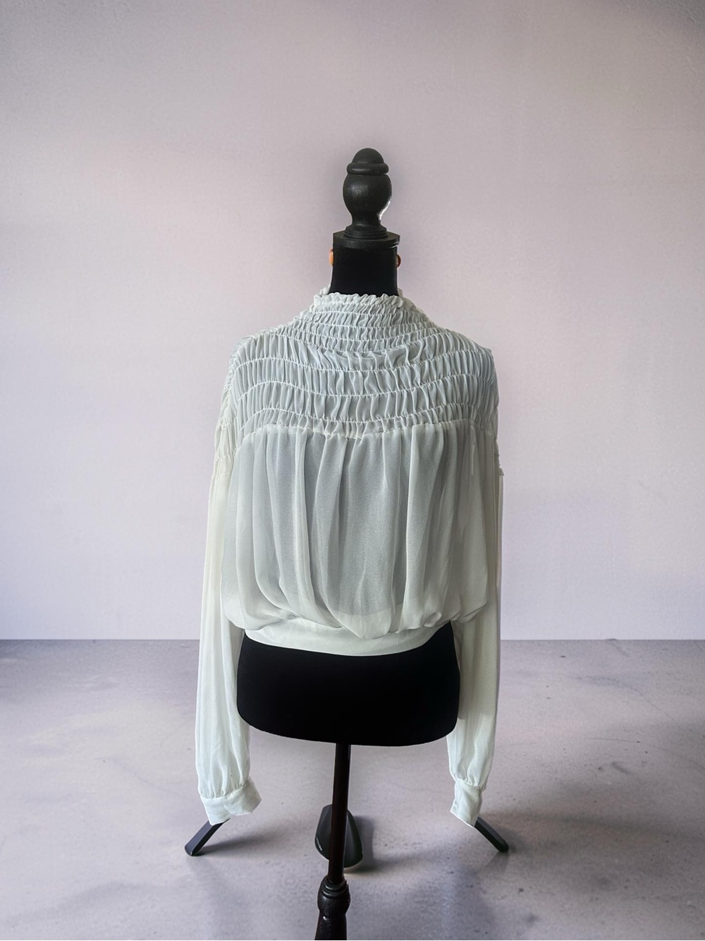 DO+BE Cream Smocked Yoke Long-Sleeve Blouse YT3